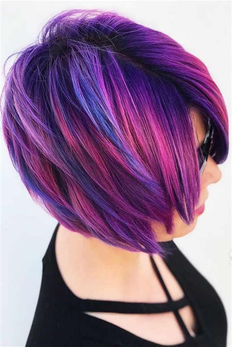 46 Purple Hair Styles That Will Make You Believe In Magic Short Purple Hair Hair Color Purple