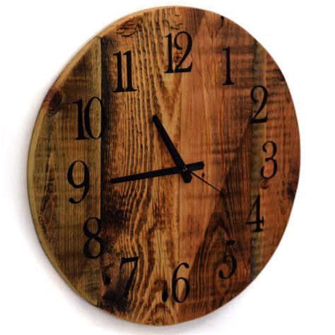 New To Therusticpalette On Etsy Reclaimed Barn Wood Clock Large Round