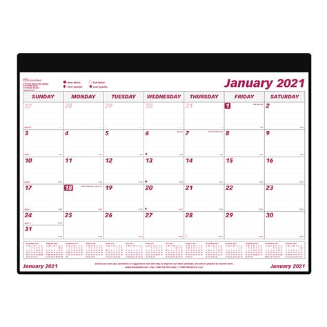 Brownline 12 Month Monthly Desk Pad Calendar With Holder 24 14 X 19