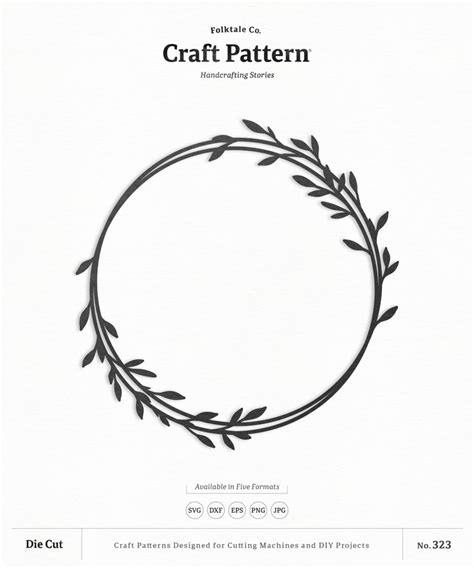 Wire Wreath SVG Craft Pattern Leaf Wreath SVG Monogram Frame - Etsy