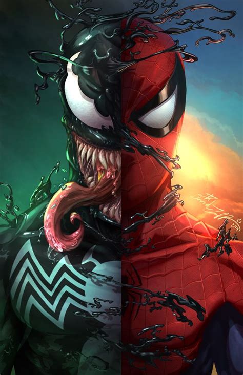 Spiderman Venom Art Print Spiderman Artwork Marvel Spiderman Art