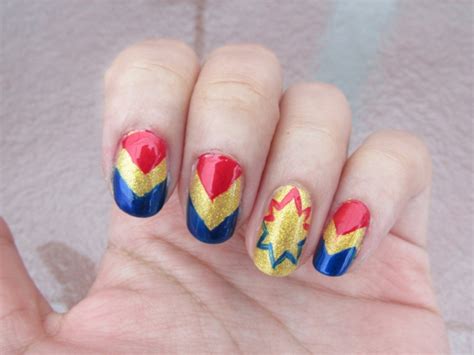 Captain Marvel Mani Tutorial Geek Girl Brunch