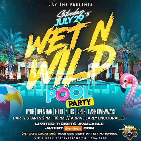 sat july 29th wet n wild pool party at private location houston july 29 2023