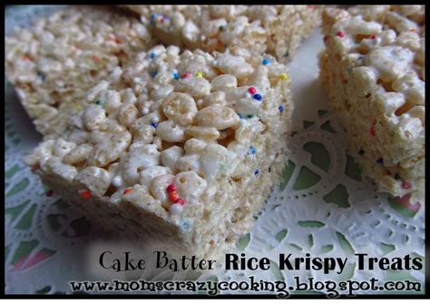 Moms Crazy Cooking Cake Batter Rice Krispy Treats