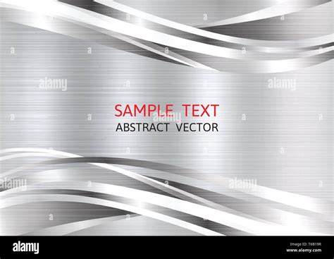 Metallic Silver Color Geometric Abstract Vector Background With Copy