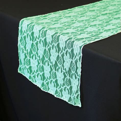 Buy 1 Pieces Mint Green Lace Table Runner 12x108