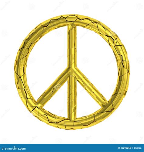 Cracked Peace Sign Broken Symbol Stock Photo Image 46298268