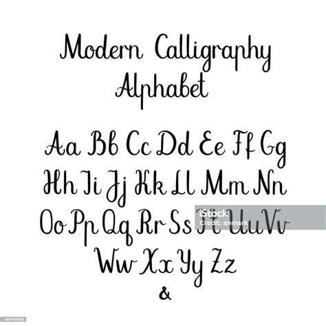 Handwritten Brush Letters Abc Modern Calligraphy Hand Lettering Vector