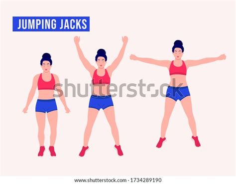 Girl Doing Jumping Jacks Exercise Woman Stock Vector Royalty Free