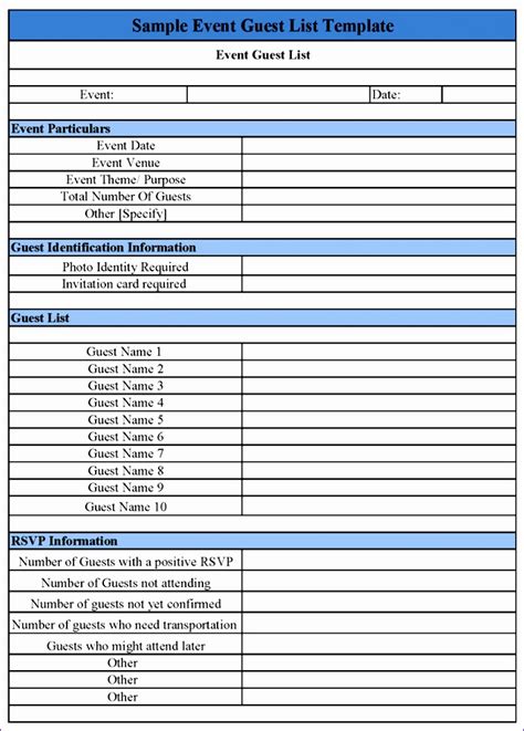 11 Wedding Guest List Template Excel Excel Templates