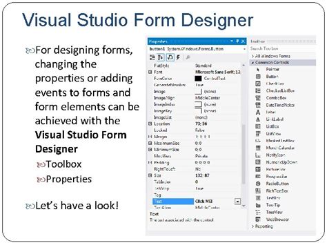 Graphical User Interfaces With Windows Forms Visual Studio