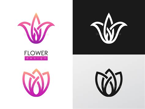 Creative Flower Inspiration Vector Logo Design Template By Yaroslavna