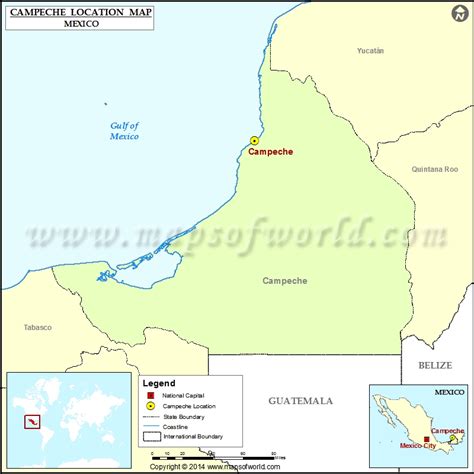 Where Is Campeche Location Of Campeche In Mexico Map