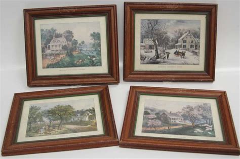 After Currier And Ives Framed Prints Four Seasons