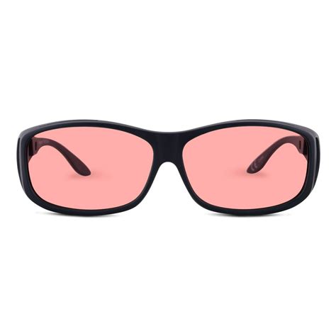 Theraspecs Wearover Light Sensitivity And Migraine Glasses Indoor Fl 41 Tinted Lenses Black