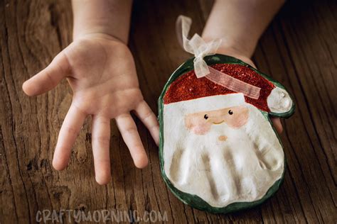 Salt Dough Santa Handprint Ornament Crafty Morning