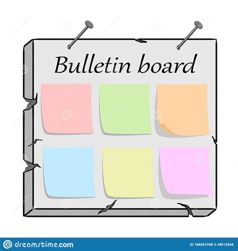 Color Vector Illustration Of A Bulletin Board Stock Vector