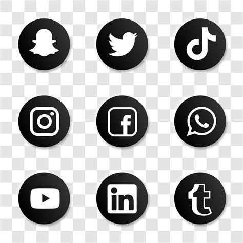 Collection Of Popular Social Media Logo Social Media Icons Realistic