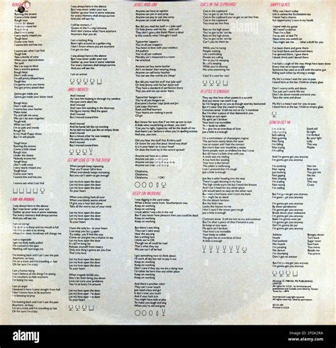 Pete Townshend 1980 Lp Inner Sleeve 1 Empty Glass Stock Photo Alamy