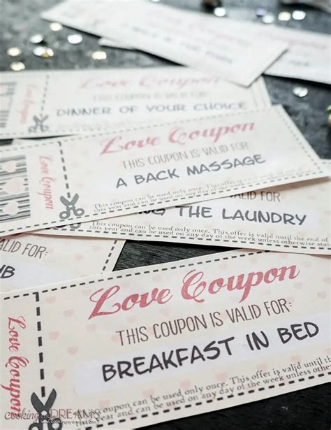 Printable Love Coupons Easy Customizable Valentines Day T