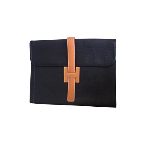 Film du dessus polypropylène supérieur traité corona 1 face. Pochette de jour Hermès - Porte document Noir Cuir d ...