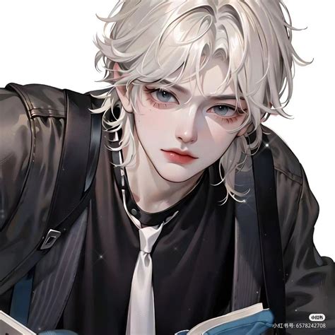 White Hair Anime Guy Boy Illustration Girly Drawings Digital Art