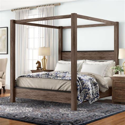 We've updated the traditional profile of a 25 glamorous canopy beds for romantic and modern bedroom decorating. Bartow Canopy Bed | Canopy bed frame, Farmhouse canopy ...