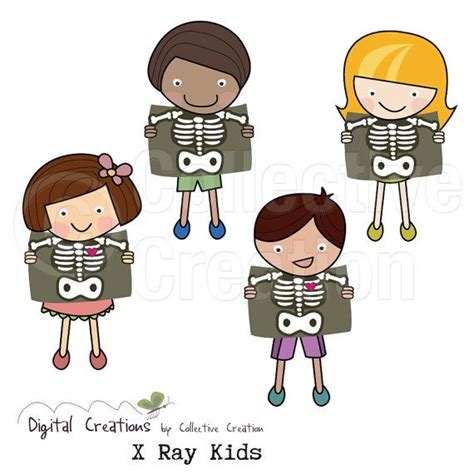 X Ray Kids Digital Clipart Set Commercial And Personal Use Etsy