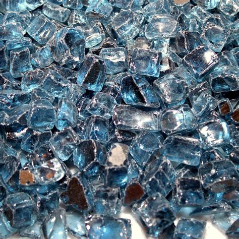 American Fireglass Pacific Blue Reflective 1 2 In Fire Glass 10 Lb Fire Pits And Grill Parts