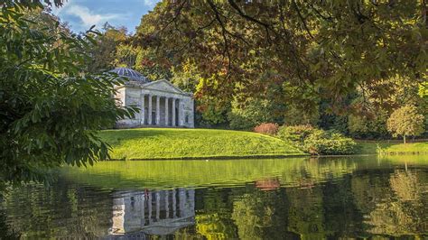 Stourhead Garden Wiltshire England Water Reflections Clouds