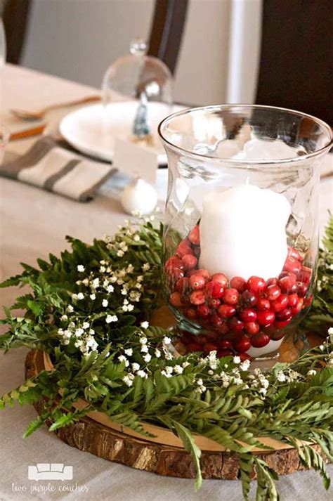Cranberry Holiday Table Decorations | Christmas centerpieces cheap