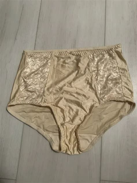 Vintage Granny Panties Bali Beige Nude Silky Nylon Sheer Panty Lace Sz Xl 10 99 Picclick