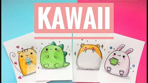 How To Draw Cute Kawaii Animals Speedpaint Youtube