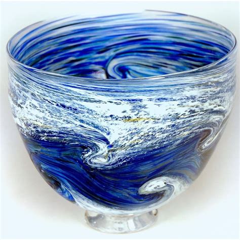 Ocean Spray Series Large Glass Bowl By Glass Rocks Dottie Boscamp Glass Rocks Large Glass