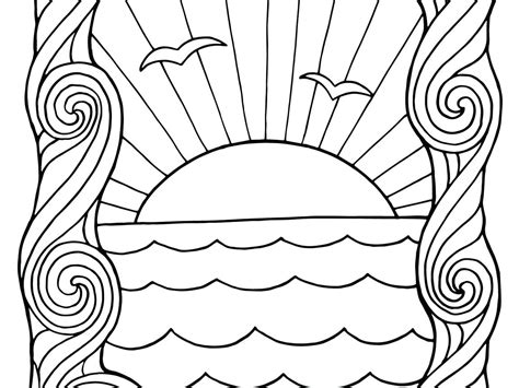 Free Printable Sunset Coloring Pages Printable World Holiday