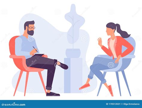 Patient With Psychotherapist Stock Vector Illustration Of Counseling
