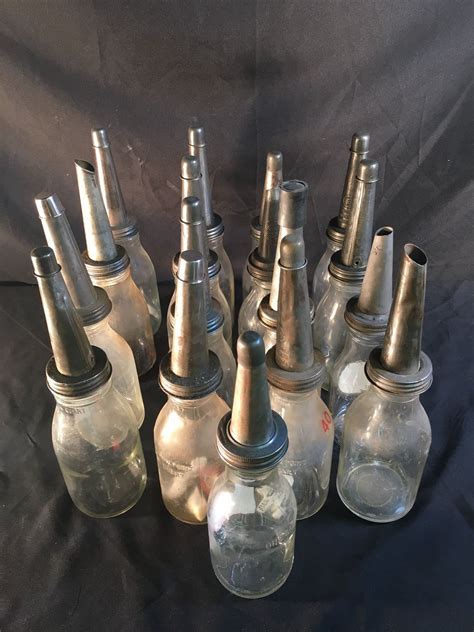 Collection Of 17 Vintage Glass Motor Oil Dispensing Bottles Able Auctions