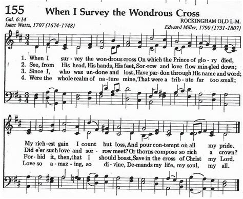 When I Survey The Wonderous Cross Hymn Satb D Major Hymn Music