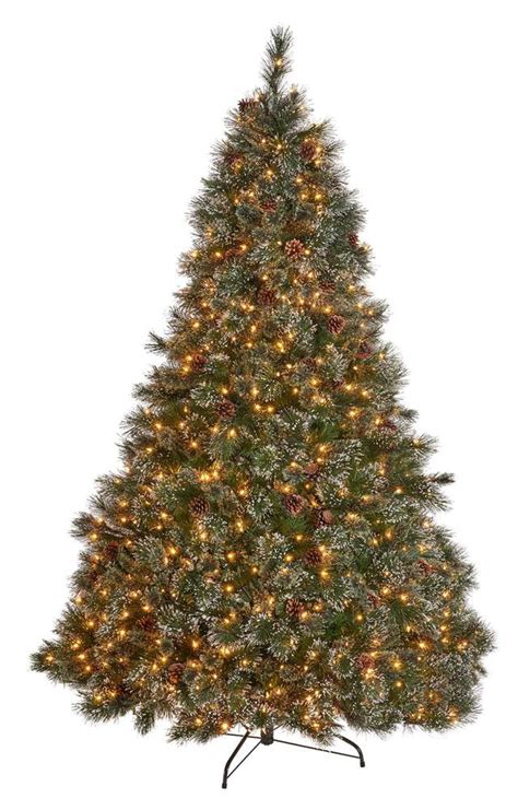 7 Ft Artificial Christmas Tree With Snowy Branches In Green Walmart