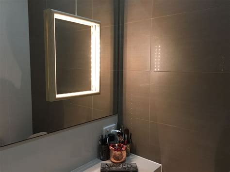 Why we love lighted vanity mirrors. How to add light to poorly lit bathroom vanity mirror ...