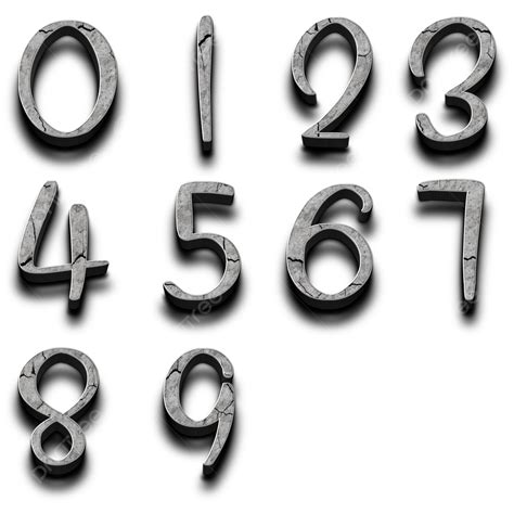 Silver Number Vector Art Png Number Set Image Color Silver Number Set
