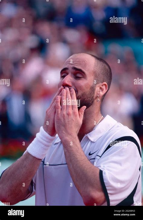 American Tennis Player Andre Agassi Roland Garros France 1999 Stock