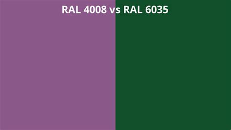RAL 4008 Vs 6035 RAL Colour Chart UK