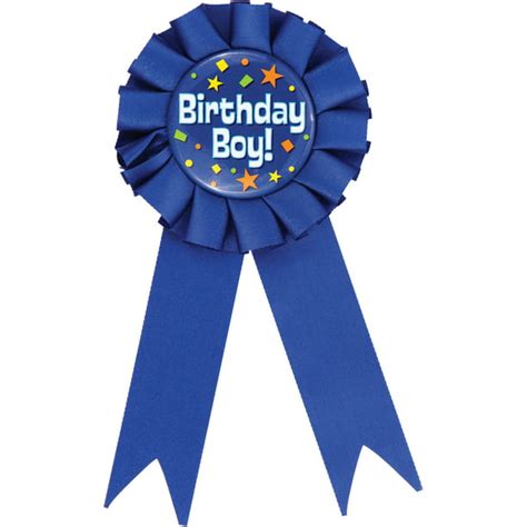 Birthday Boy Plastic Award Ribbon