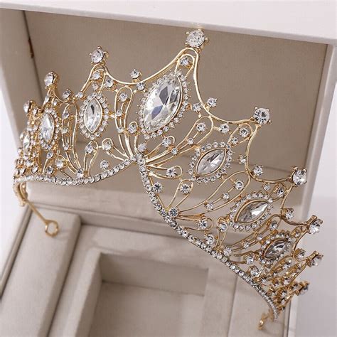 1x Crystal Tiara Headdress Wedding Queen Bridal Rhinestone Bride Crown
