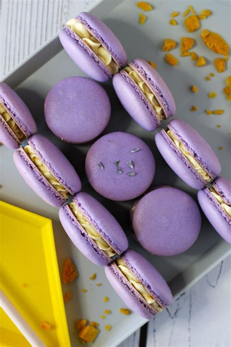 Lavender And Honey Macarons Recipe In 2020 Gel Food Coloring