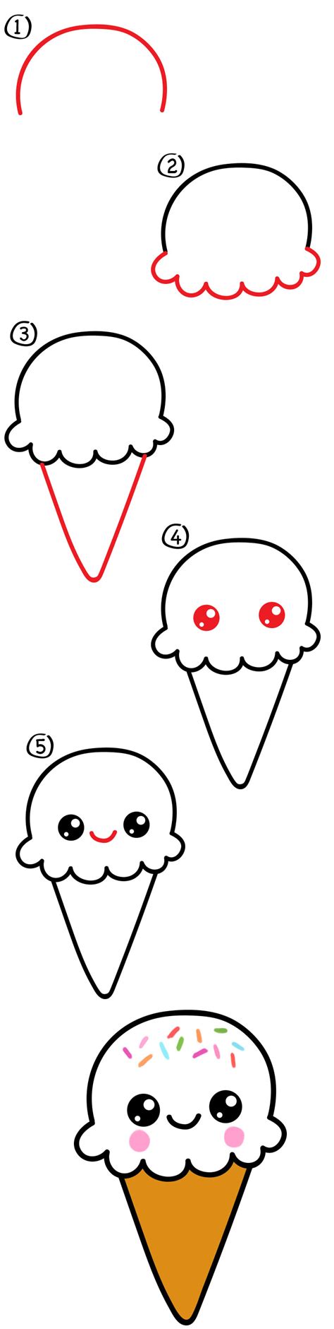 How To Draw Cute Ice Cream Cone