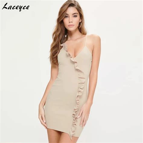 Laceyce 2018 Hot Sale Women Bandage Dress Sexy Apricot Sleeveless Vestidos Celebrity Evening