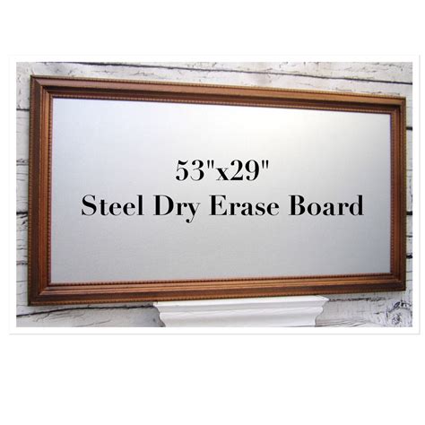 Extra Large Steel Dry Erase Board 53x29 Oak Finish