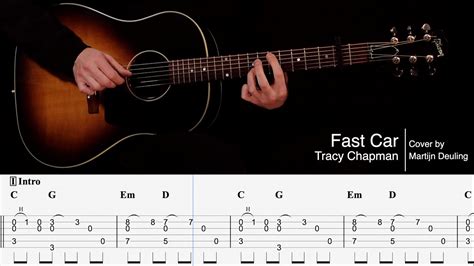 Fast Car Tracy Chapman Guitar Cover With Tabs Youtube